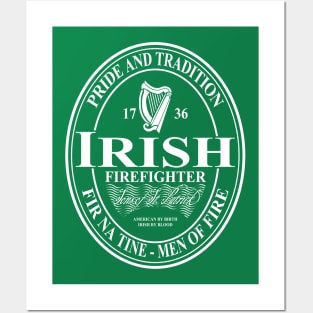 Irish Firefighter - oval Posters and Art